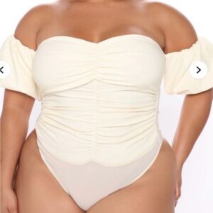 Off-Shoulder Cream Bodysuit